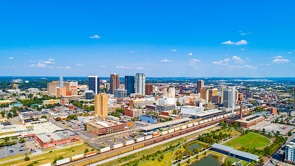 Skyline photo of Birmingham, Alabama, a featured territory for a Senior Helpers home care franchise