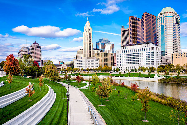 Skyline photo of Columbus, Ohio, a featured territory for a Senior Helpers home care franchise