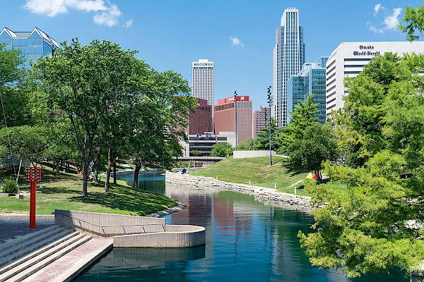 Skyline photo of Omaha, Nebraska, a featured territory for a Senior Helpers home care franchise