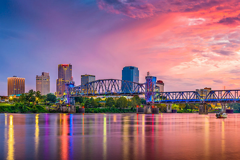 Skyline photo of Little Rock, Arkansas, a featured territory for a Senior Helpers home care franchise